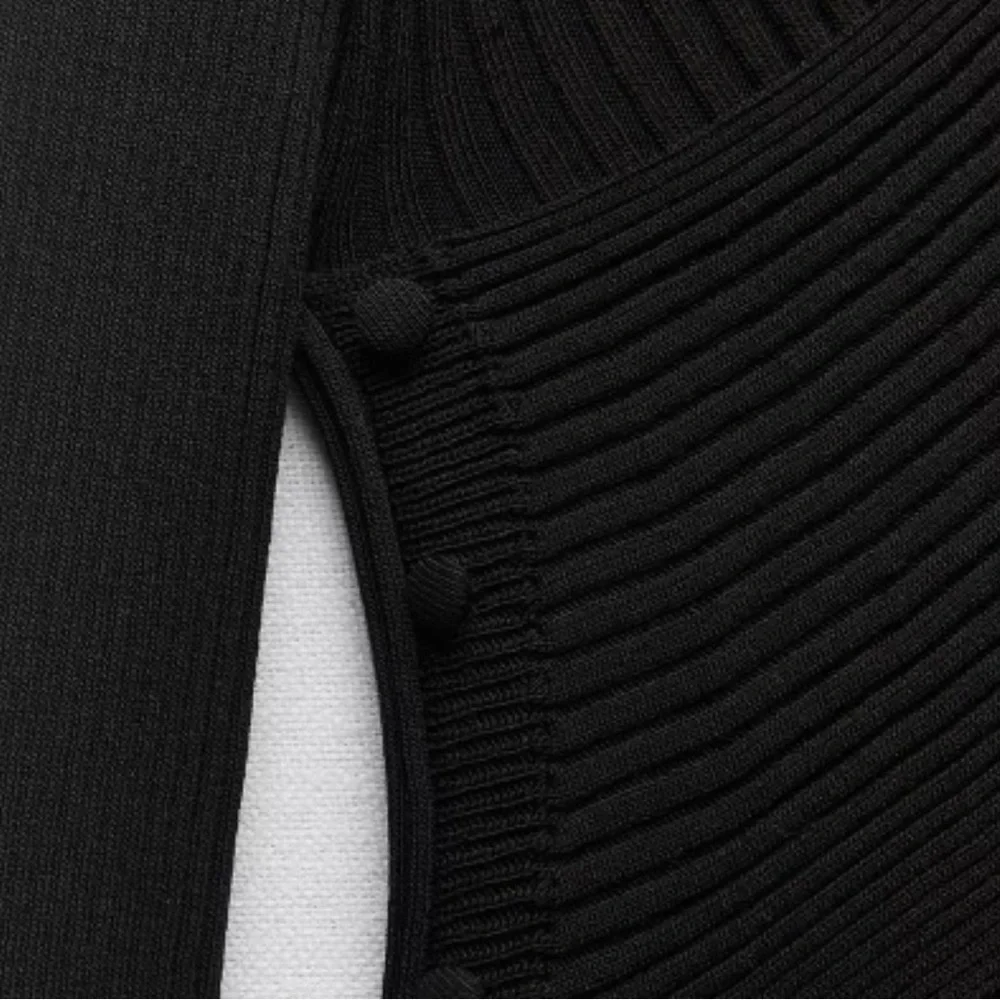 ZARA Black Buttoned Knit Mini Dress